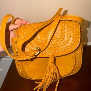 ANTIKKRAFT Yellow Leather Crossbody Bag